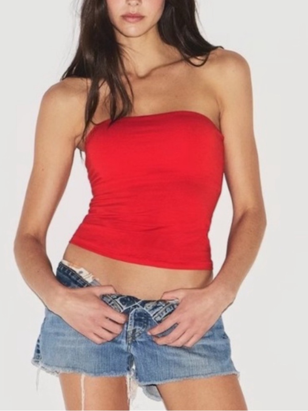 SKIMS Cotton Jersey Tube Top Ruby